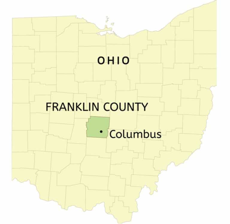 Cities In Franklin County OH COMPLETE List Of Franklin County   Franklin County OH Map 768x748 