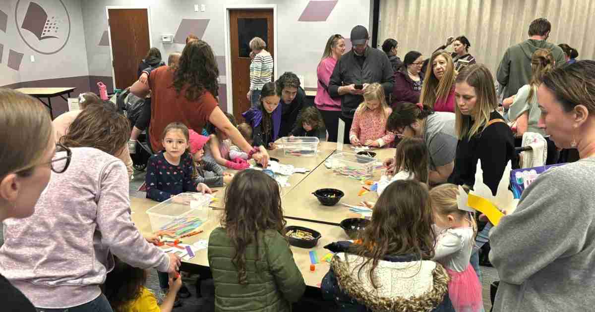 Families at Stow Munroe Falls Public Library, an easy access location
