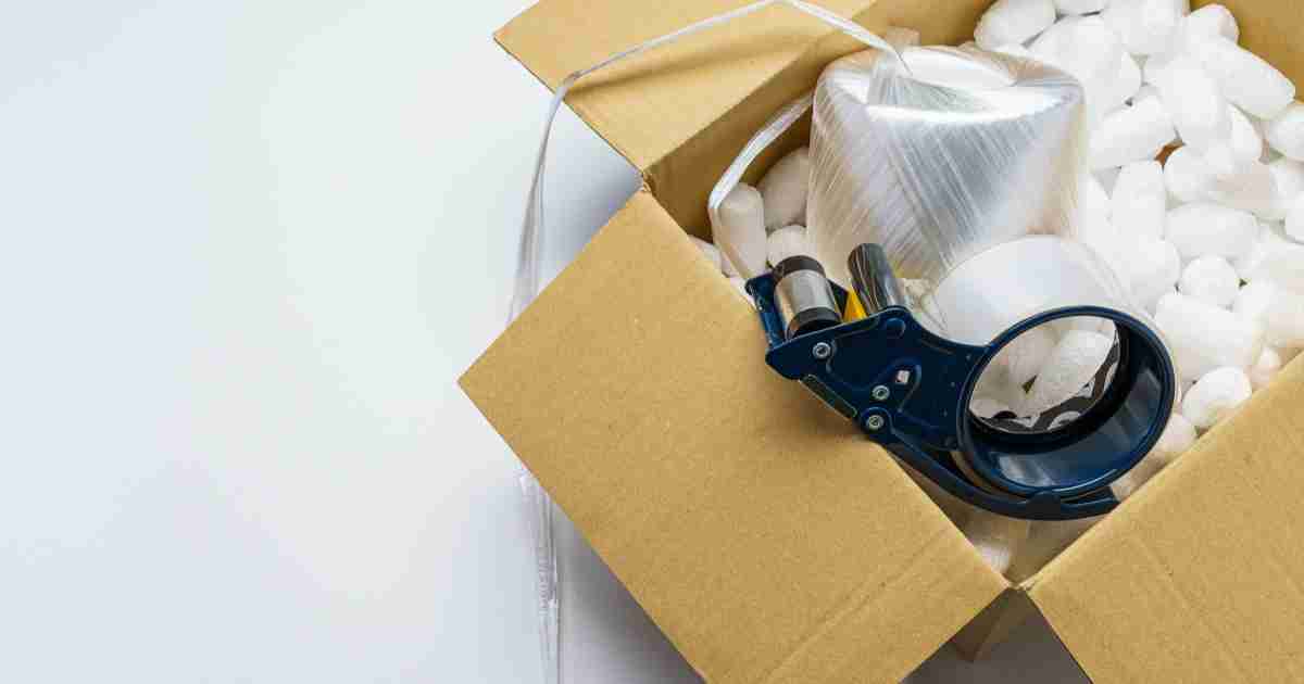 Moving and packing supplies like tape and packing peanuts.