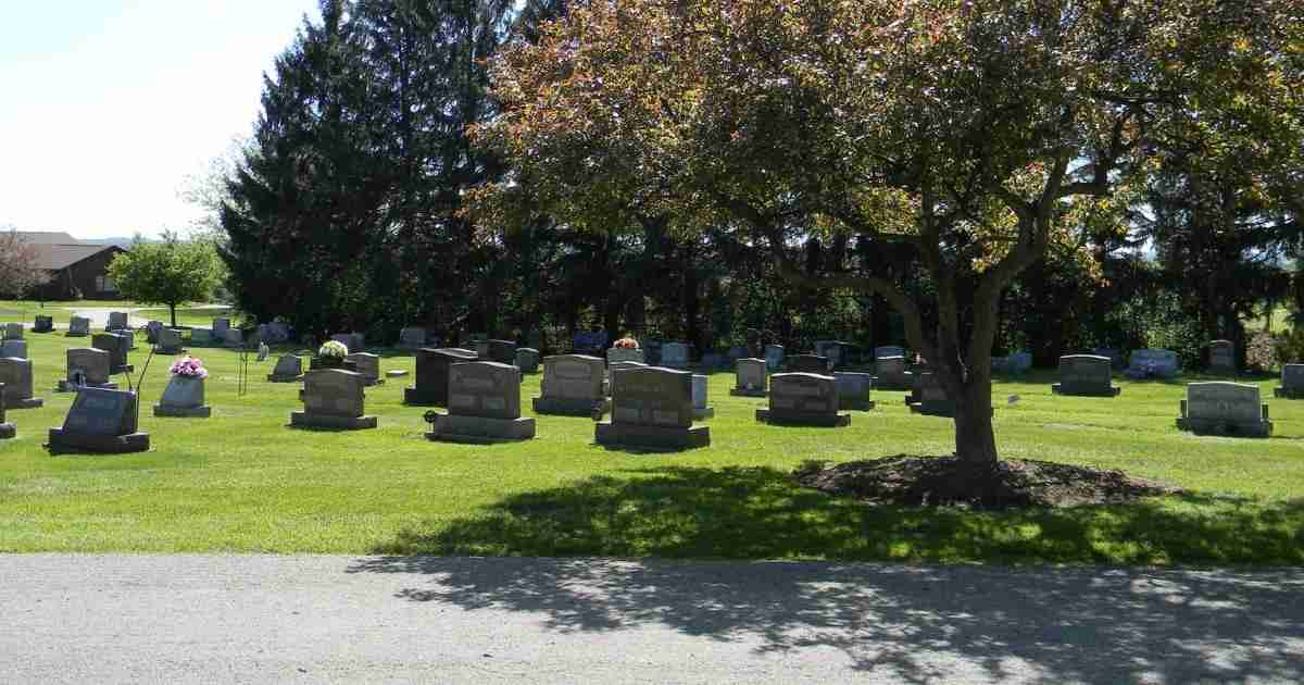 Gravestones and trees at Rittman Cemetery