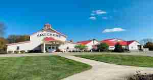 J.M. Smuckers factory store in Orrville Ohio during a summer day.