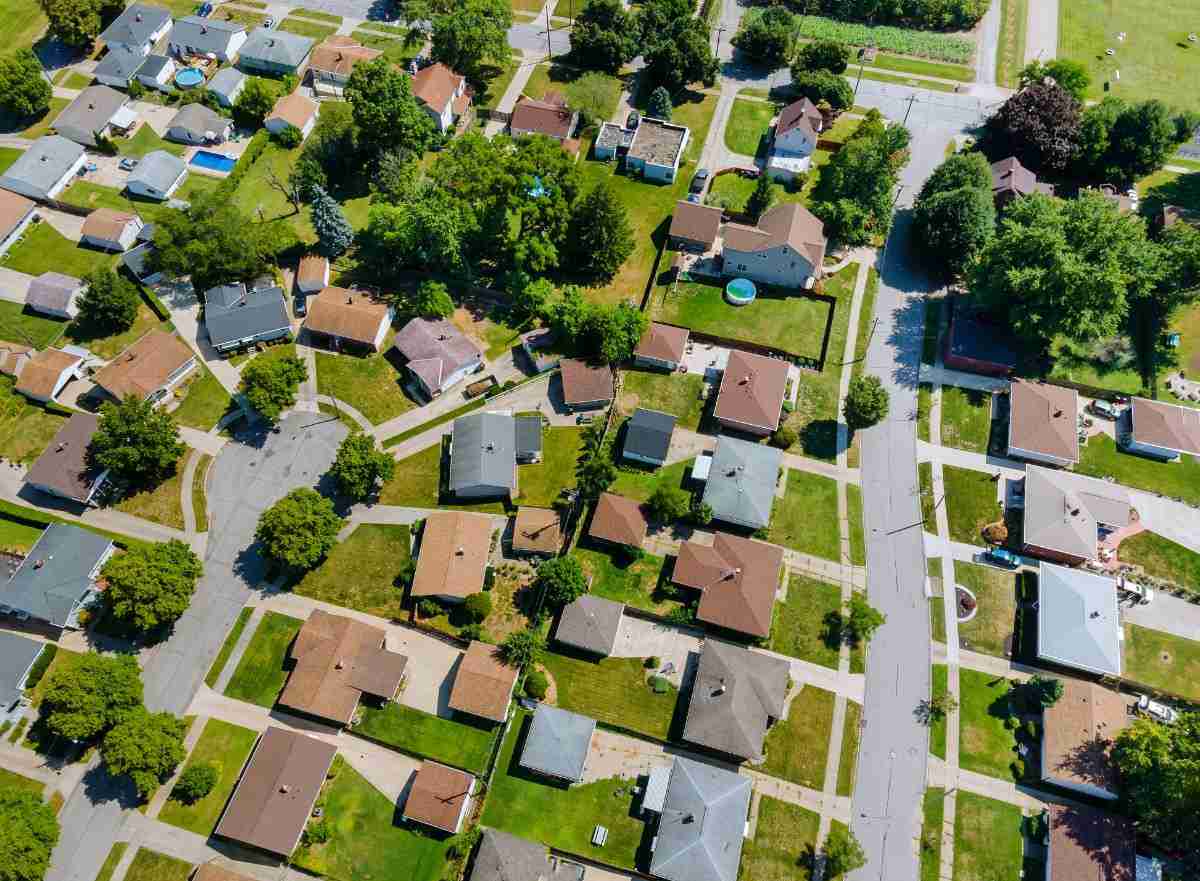 An aerial view of homes in Ohio